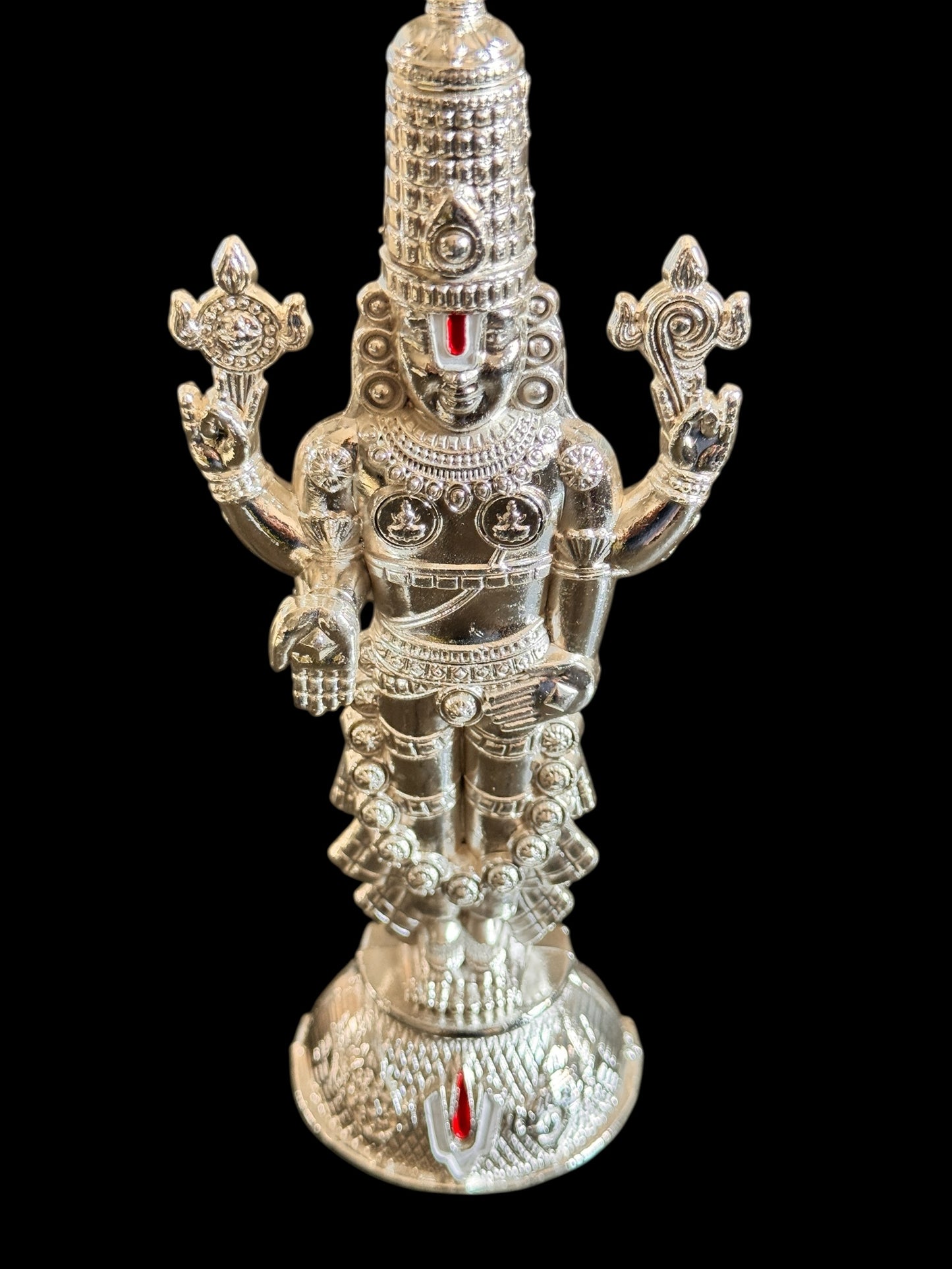 Lord Balaji in pure German silver, tarnish resist, light weight for prayer or gifting