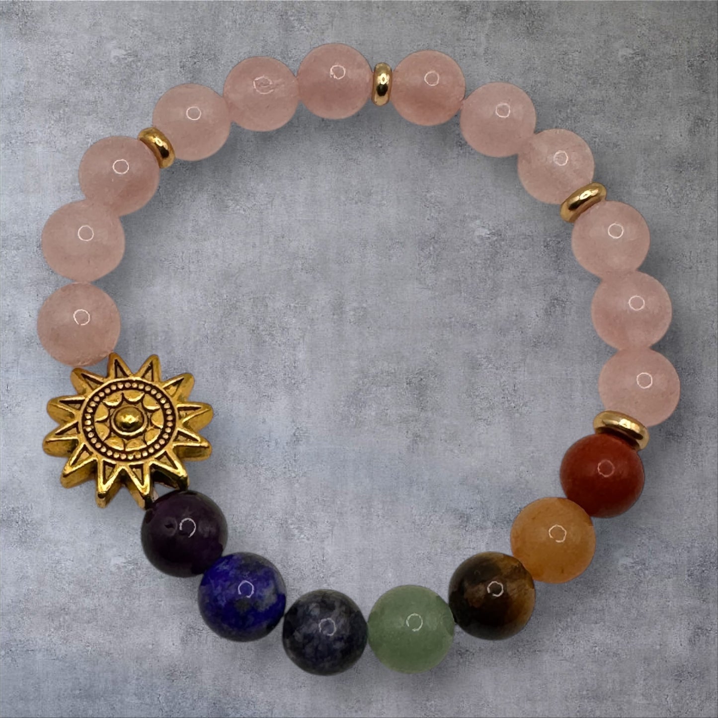 Seven Chakra with Rose Quartz Bracelet