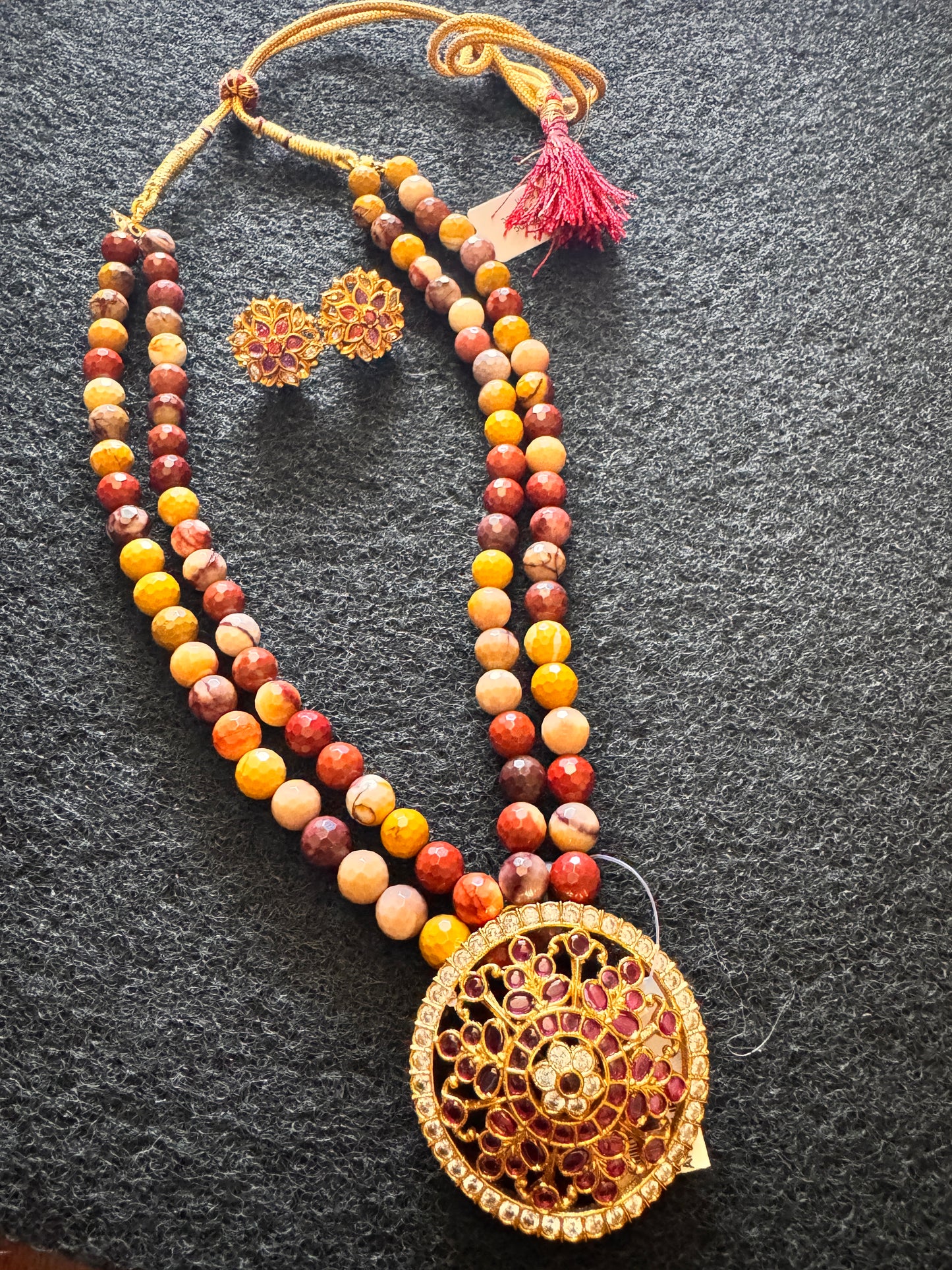 Antique finish Mookaite Set with earrings