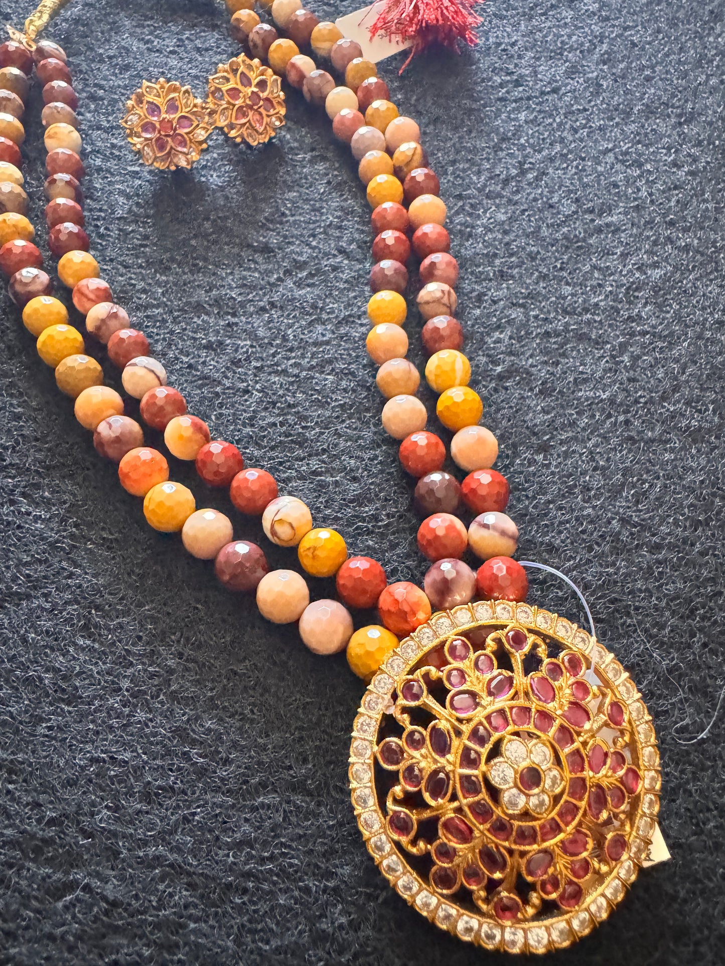 Antique finish Mookaite Set with earrings