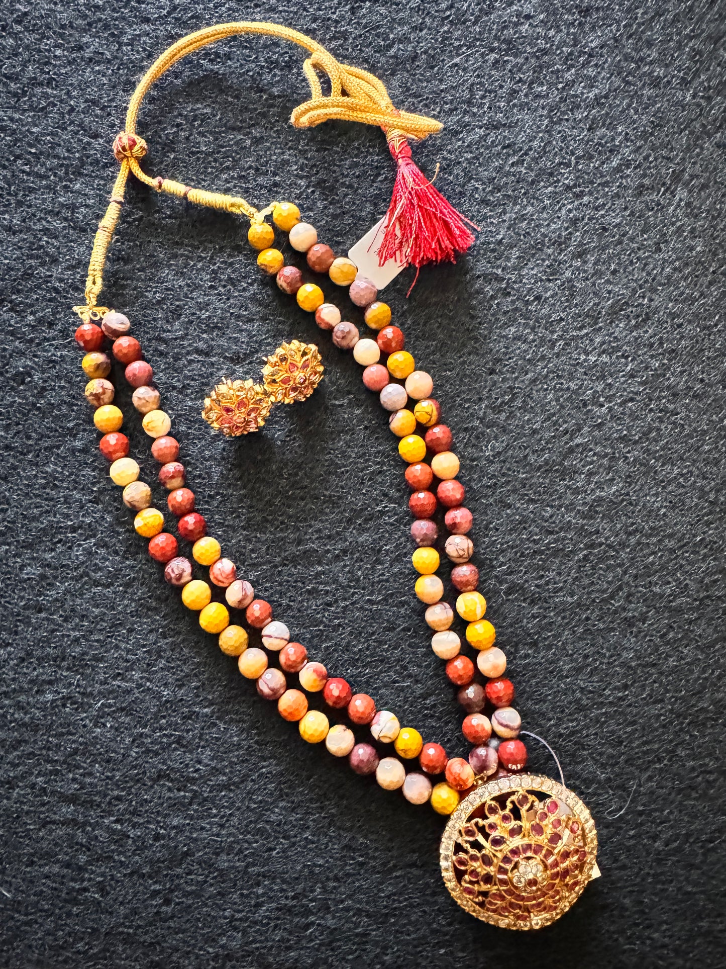 Antique finish Mookaite Set with earrings