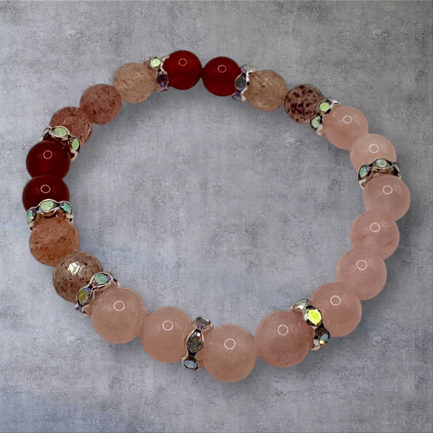 Rose Quartz & Strawberry Quartz Bracelet