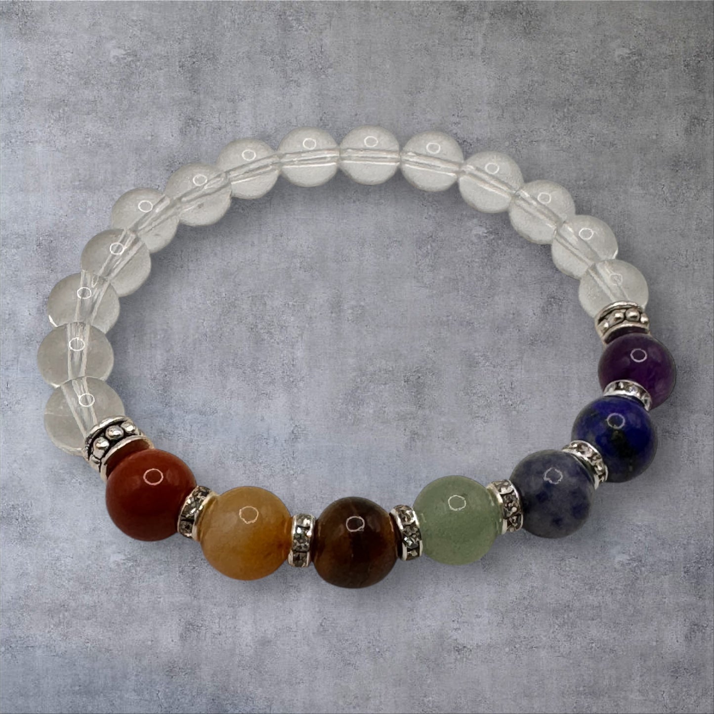 Seven Chakra & Crystal Quartz Bracelet