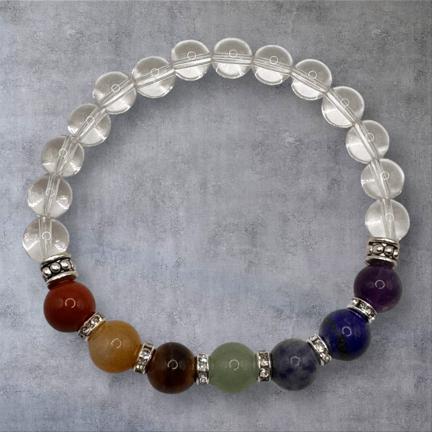 Seven Chakra & Crystal Quartz Bracelet