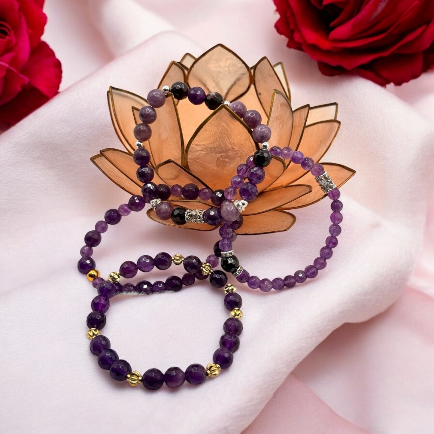 Amethyst & Red Garnet Bracelet