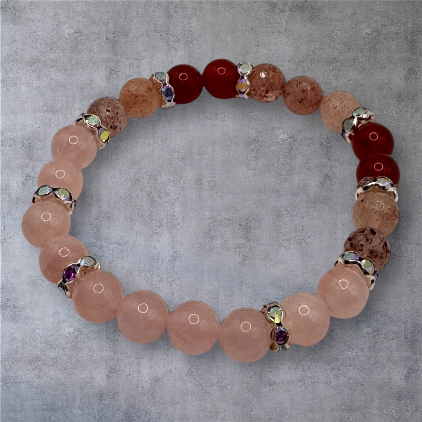 Rose Quartz & Strawberry Quartz Bracelet