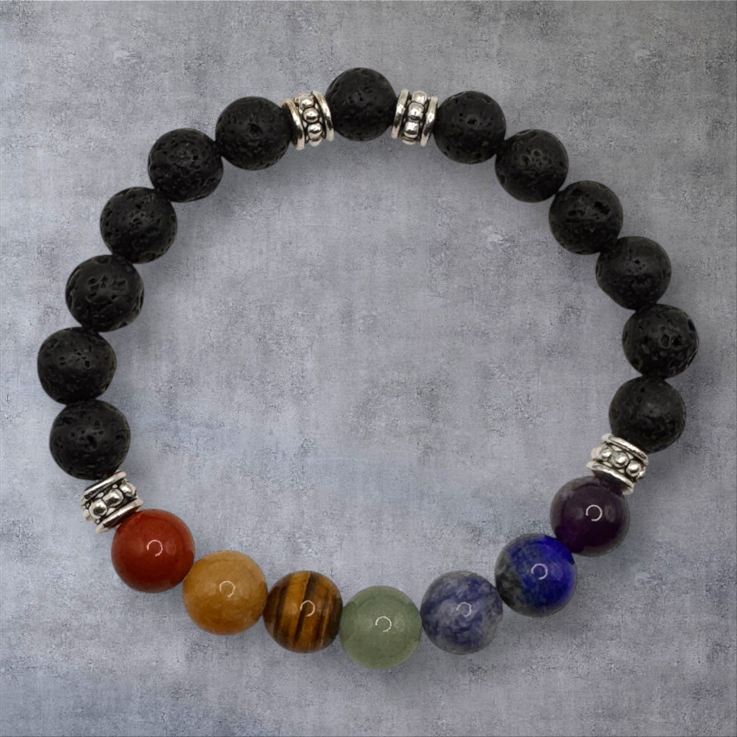 Seven Chakra with Larvikite Bracelet