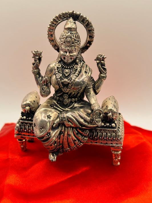 Antique Finish German Silver Goddess Lakshmi