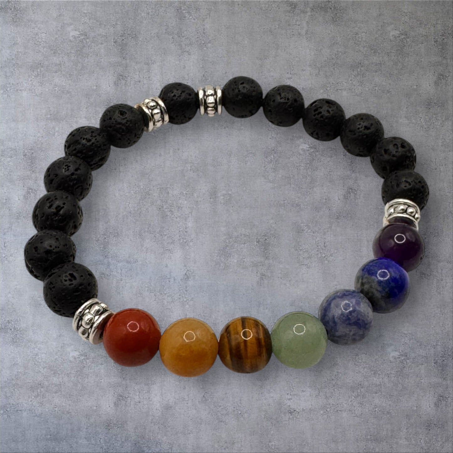 Seven Chakra with Larvikite Bracelet