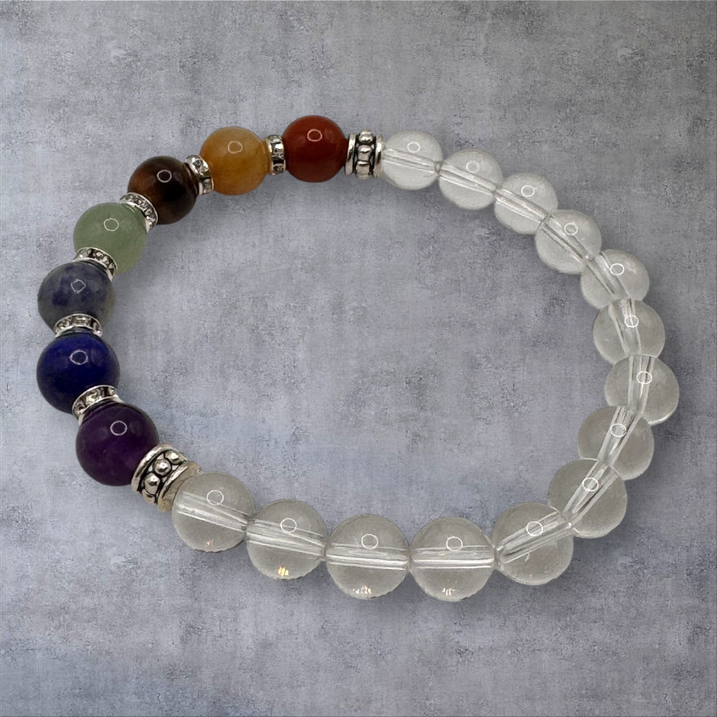 Seven Chakra & Crystal Quartz Bracelet