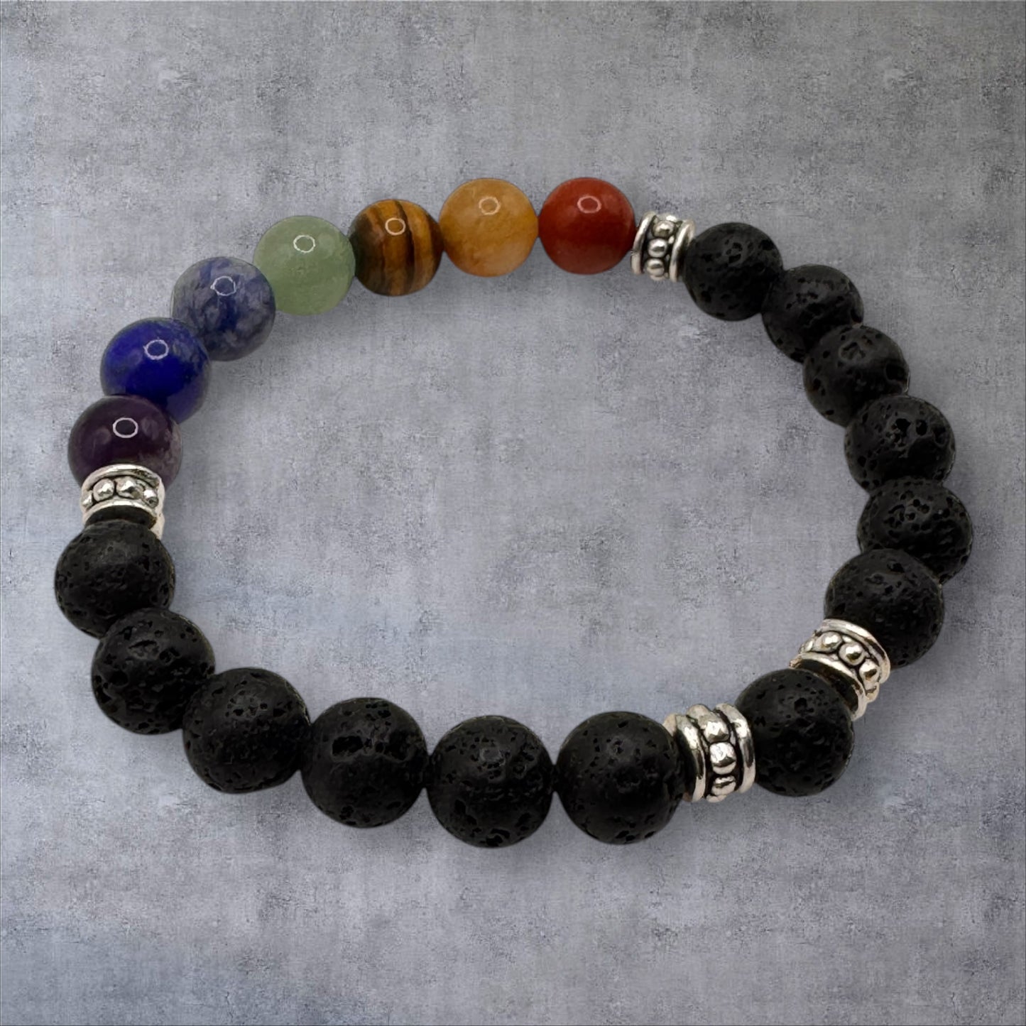 Seven Chakra with Larvikite Bracelet