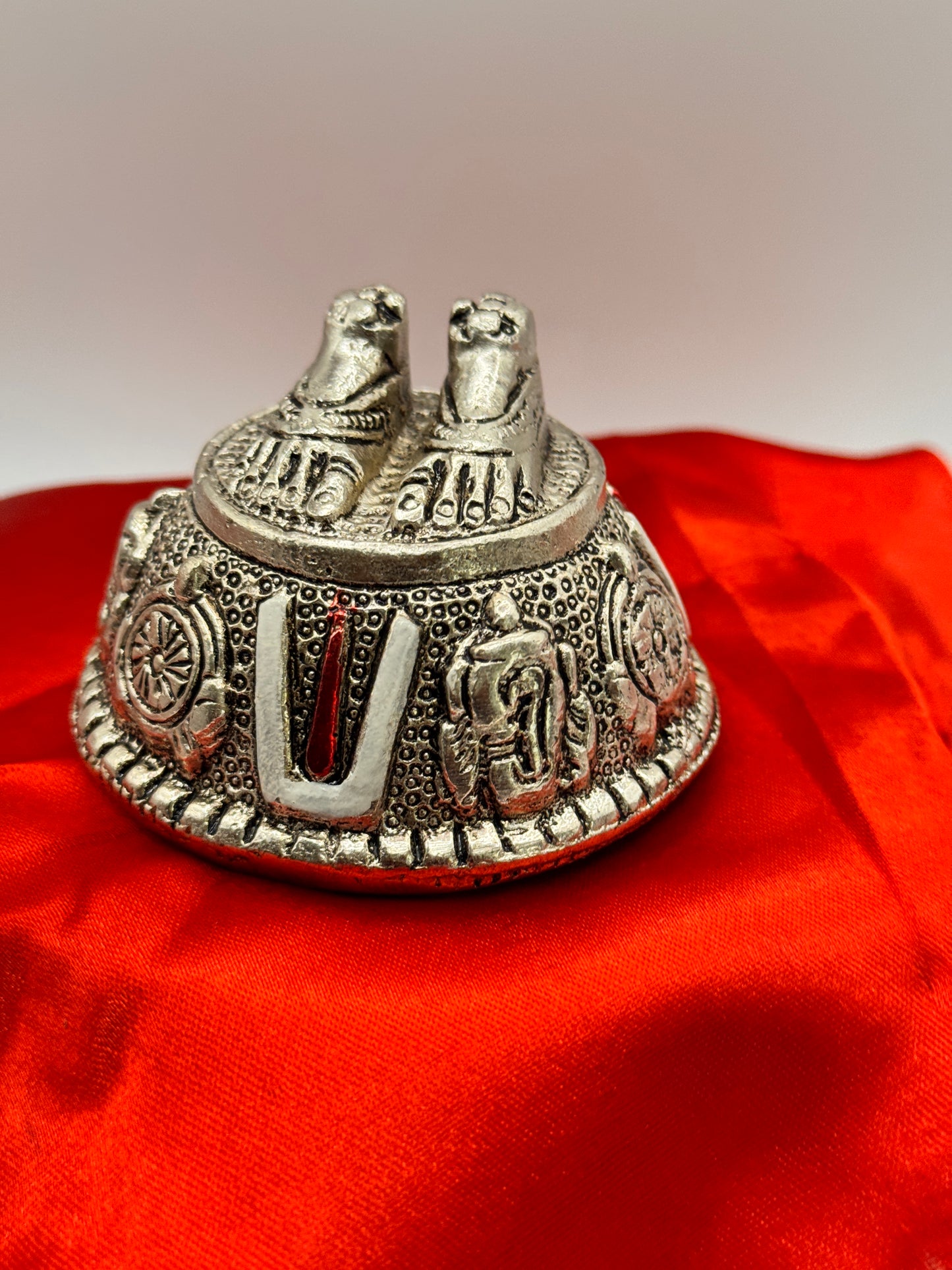 Antique Finish German Silver Balaji Paadam
