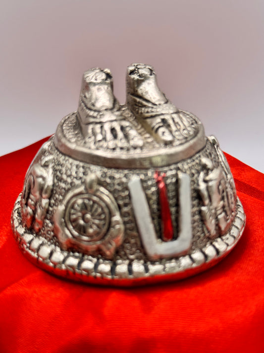 Antique Finish German Silver Balaji Paadam